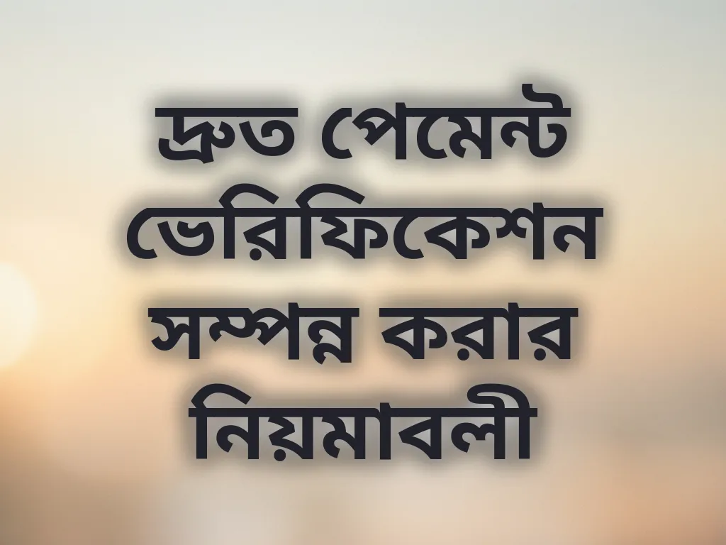 পেমেন্ট ভেরিফিকেশন গাইড